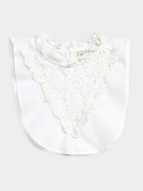Fransa boho white high neck ruffled lace faux collar NWT
